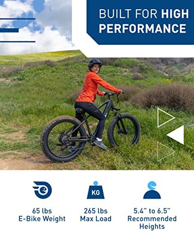 Hiboy P6 Electric Bike for Adults, 28MPH 62.1Miles Range 1000W Peak Motor 48V 13Ah Removable Battery Ebike, 26” x 4.0″ Fat Tire Electric Bicycle, Shimano 7 Speed, Hydraulic Suspension, UL Certified - Image 3