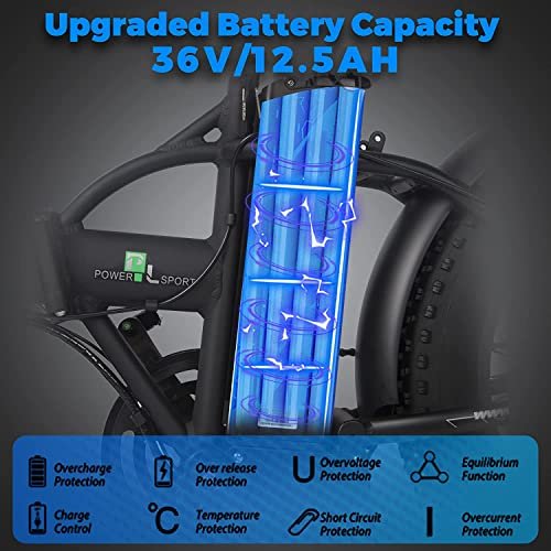 ECOTRIC Beginner Electric Bike 500W Foldaway E Bike 20″ Fat Tire Offroad Folding Electric Bicycle 36V 12.5AH Removable Battery Beach Snow Mountain Bike Moped for Adults Commute E-Bike UL Certified