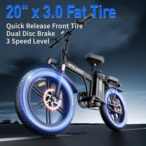 Electric Bike, 100 Miles 50Ah Ebike for Adult, 750W 30MPH, 20”X3” Tire E Bike, Dual Shock Absorber Commuter Bike with 2 Seat - Image 3