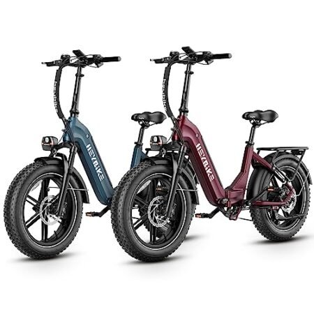 Heybike Ranger S Electric Bike for Adults, Foldable 1400W Peak Motor Ebike, 20″ x 4.0 Fat Tire Step-Thru Electric Bicycle, 48V 14.4AH Removable Battery Commuter E Bike, 7-Speed Hydraulic Fork
