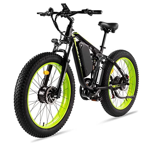 2000W Electric Bike for Adults, 26″ Fat Tire Electric Mountain Bicycle, 48V 22.4Ah Removable Li-Ion Battery, Max 30.5Mph E-Bike Snow Beach,Electric Bicycle with 7 Speed Suspension Fork