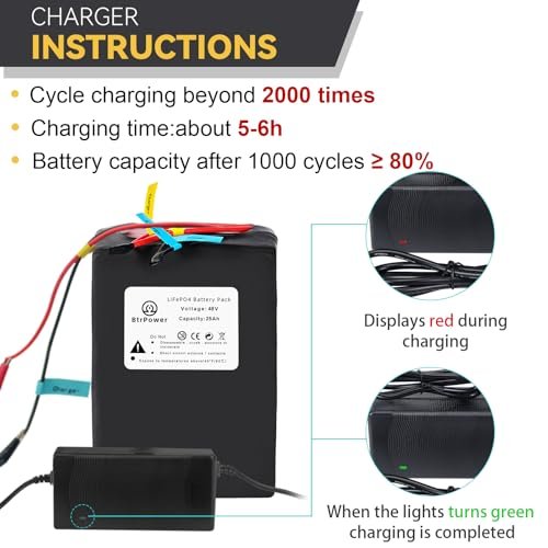 36V/48V/52V/60V/72V Ebike Battery 8AH 10AH 20AH 30AH-60AH Lithium ion/LiFePO4 Battery Pack with Charger for 200W-4000W Motor,Electric Bike,Scooter,Motorcycle - Image 6