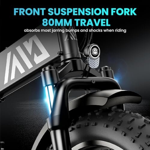 Folding Electric Bike,Foldable Electric Bike,Electric Bike Adults,20″x 4″ Fat Tire,500w Motor Peak 1000w,48V 10Ah Removable Battery,40Miles Range 25Mph,7-Speed Gear,Folding City Ebike for Men Women - Image 4