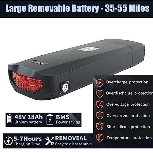 2000W Dual Motor Electric Bike for 2 Adults, 2 Person AWD Ebike, 30 MPH 48V 18AH Fat Tire Mountain E Bikes, Two People E Bike for Hunting, 20” Adult Electric Bicycles for Men & Women - Image 5