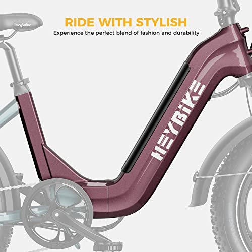 Heybike Ranger S Electric Bike for Adults, Foldable 1400W Peak Motor Ebike, 20″ x 4.0 Fat Tire Step-Thru Electric Bicycle, 48V 14.4AH Removable Battery Commuter E Bike, 7-Speed Hydraulic Fork - Image 4