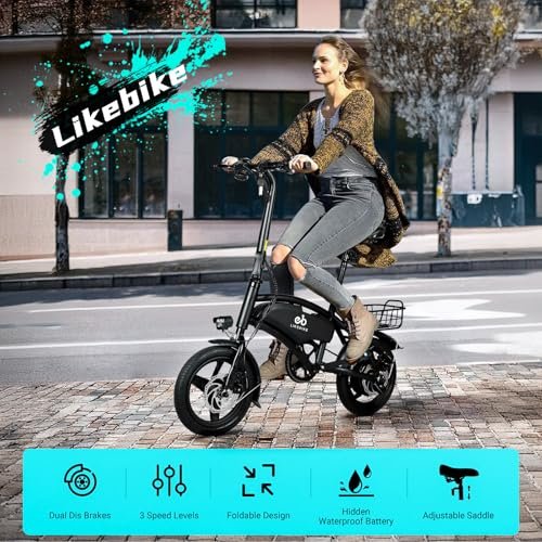 Folding Electric Bike for Adults, 500W Peak Motor, 14″ Adults Electric Bicycles, 280.8Wh Battery, 25 Miles PAS Range, Mini E Bike for Adults and Teens, Ebike UL 2849 Certified, 3 Levels Assist - Image 6