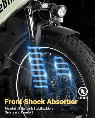 Fat Tire Folding Electric Bike, 48V & 10.4AH Lithium Removable Battery,Peak 720W Brushless Motor, 20Mph Electric Bicycles,7-Speed&Front Suspension,Step-Through ebike with Large LCD Display - Image 5