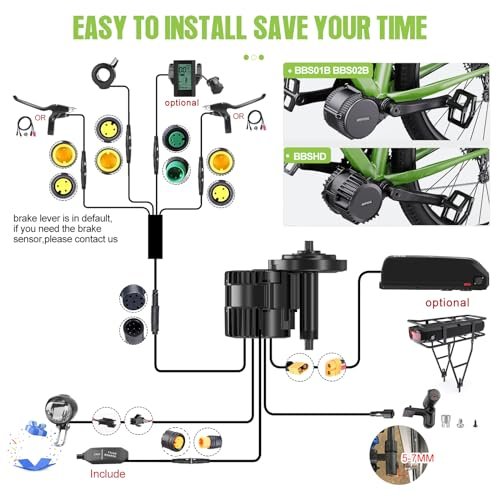 BAFANG 750W Mid Drive Kit with Downtube Battery 48V17.5Ah, BBS02 48V 750W Ebike Conversion Motor Kits with 500C Display&42T Chainring Electric Bike Conversion Kit-Fit BB68-73mm Bike - Image 3