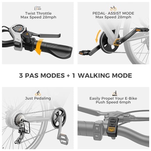 Heybike Race Max Electric Bike for Adults with 750W Peak Motor, 28mph Max Speed, 600WH Removable Battery Ebike, 27.5″ Electric Mountain Bike with 7-Speed and Front Suspension - Image 4