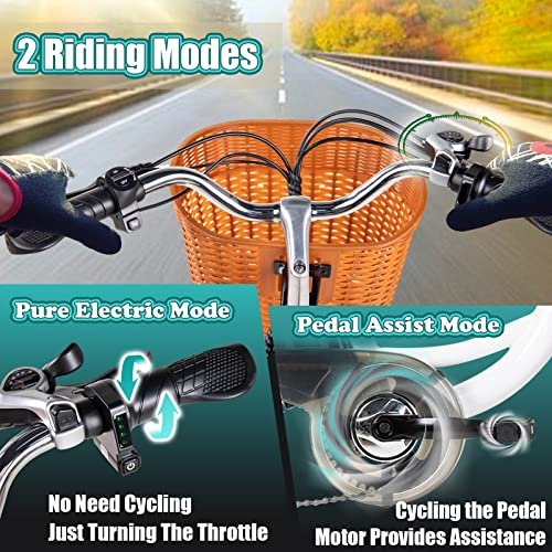 Electric Bike for Adult – 26″ City Cruiser Electric Bicycle 350W Motor-12.5 Ah Removable Battery-Up to 40 Miles,Shimano 6-Speed and Dual Shock Absorber,City Electric Commuter Bike for Adults