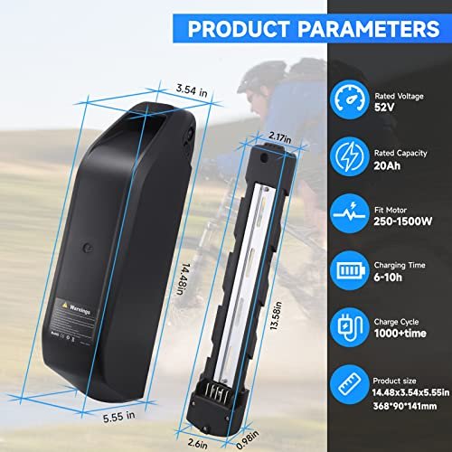 Ebike Battery Pack 36V 48V 52V Down Tube Electric Bike Lithium ion Batteries with Charger - Image 3