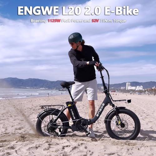 ENGWE Electric Bike for Adults, Foldable 1125W Peak Motor Ebike, 28Mph 80Miles Commuter E Bike with 52V 13AH Removable Battery, 20″ x 3.0 Fat Tire Folding Electric Bicycle - Image 3