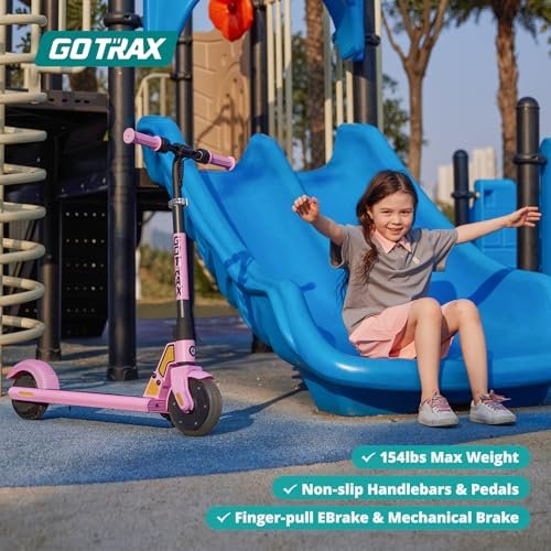 Gotrax GKS Lumios Electric Scooter for Kids 6-12, Thumb-Button Control, 150W Motor and 6″ LED Front Wheel Kick Scooter, Up to 6.25 Miles and 7.5mph, UL Certified Kids Electric Scooter - Image 3