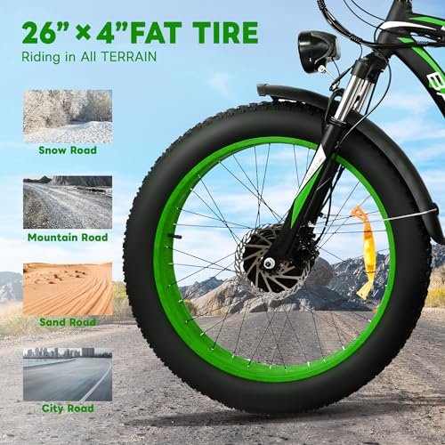 Electric Bike for Adult 2000W Ebike 48V20AHRemovable Battery 26″X4″Fat Tire 35MPH&80Miles Shi-mano 21 Speed Mountain Electric Bicycle with Dual Hydraulic Disc Brakes