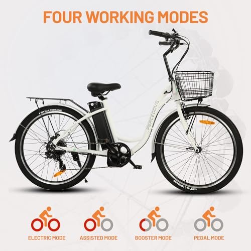ECOTRIC Citycruiser Electric Bike 26″ E Bike 350W Motor Bicycles Removable 36V 10AH Lithium Battery Commute Step-Through Ebike Moped for Adults with Basket Shimano 7 Speed Gears - Image 5