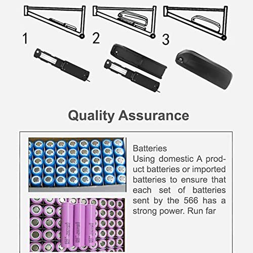 48V/36V Ebike Battery 13Ah 15Ah 17.5Ah – Hailong Electric Bike Battery Lithium Battery Pack Replacement with Charger/BMS, 4 Pin Base, USB Port for 1000W 750W 500W 350W 250W Motor (48V15Ah)
