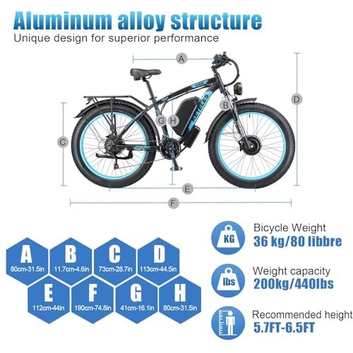 Folding Electric Bicycle for Adults, 20” Fat Tire Ebike with 23AH Removable Battery, 2000W 32MPH Commuting Bike - Image 3
