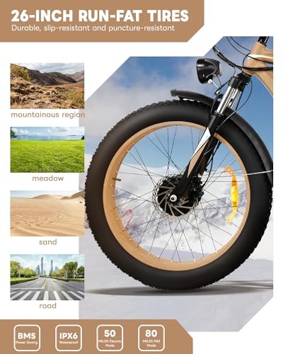 2000W Dual Motors Ebike 48V 20Ah Removable Battery 35MPH Electric Bicycle 26″*4.0 Fat Tire Shim 21-Speed Hydraulic Disc Brake80 Miles Max Range Electric Bike Lockbale Suspension