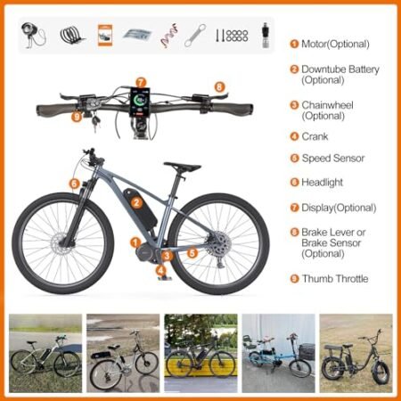 BAFANG BB120mm 1000W Mid Drive Kit : BBS03 HD 48V Motor with Battery (Optional), 8Fun M615 Motor with Display & Chainring, G320 DIY Electric Bike Conversion Kit for Mountain Road Ebike