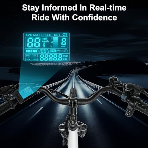 ANCHEER Electric Bike for Adults, 48V 500Wh EBike, UP to 60 Miles, Removable Battery, Fast-Charge, 26″ Commuter Electric Bicycles, 7-Speed, LCD Digital Display, Suspension Fork, Cruise Control, UL2849 - Image 4