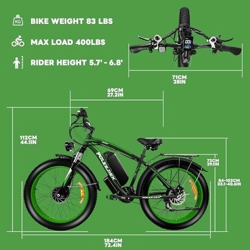 2000W Electric Bike with 20Ah/40Ah Removable Battery 26″×4“Fat Tire Ebike for Adults 35MPH 80/100Miles Electric Bicycles with Shi-Mano 21 Speed Lockable Front Suspension Hydraulic Disc Brake