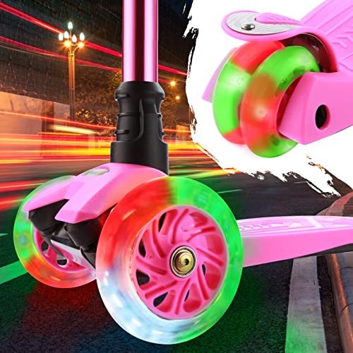 3 Wheel Scooter for Kids Ages 6-12,Kids Scooter with Light Up Wheels, Sturdy Deck Design, and 4 Height Adjustable Suitable for Kids Ages 3-12 - Image 3