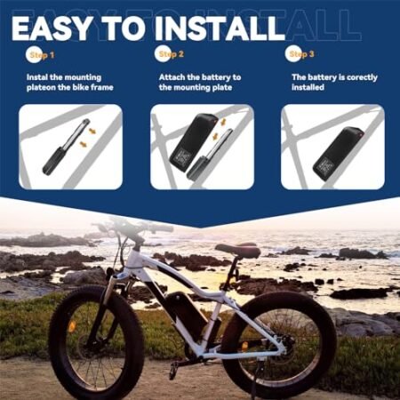 36V 48V 52V Ebike Battery, 15Ah 20Ah Electric Bike Lithium Battery Ebike Battery for 0-1200W Electric Bike with 3A Fast Charger and BMS, LED Battery Indicator, Safety Lock