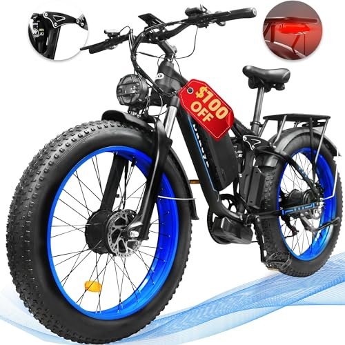 Ebikes Dual Motor, Electric Bike for Adults, 2000w Fat Tire Ebike 35mph Dual Motor Electric Bike with Removable 48v, All Terrain Ebikes for Adults, Full Suspension 26″ Awd E Bike 22.4ah Battery - Image 5