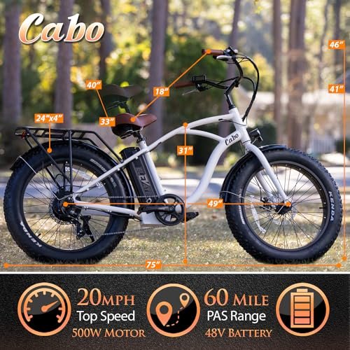 Elevate Electric Bike for Adults – 60 Mile E Bike 20MPH Throttle 48V E-Bike – Commuter Bike Beach Cruiser Ebike Adult Electric Bicycles for Men & Women - Image 6