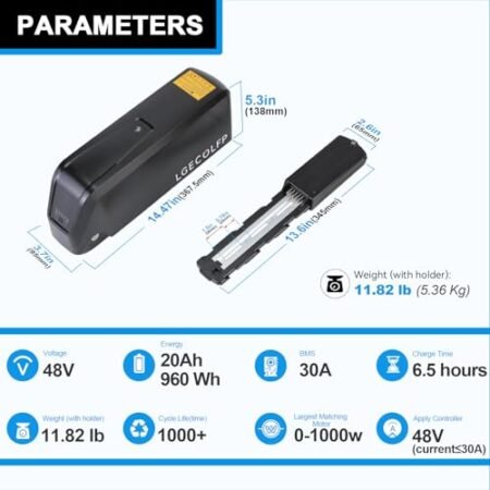 36V 48V 52V-10AH 13AH 15AH 20AH Lithium Battery Ebike Battery Pack with 3A Fast Charger and 30A BMS,Electric Bike Lithium Battery for 0-1200W Motor…