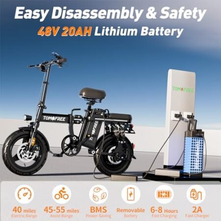 Electric Bike for Adults, City Commuter Foldable Electric Bike 50 Miles, E Bikes for Adults 1000w Motor, 3-Speed Folding Ebike Enjoy Off-Road Riding with Rearview Mirror, LCD Display