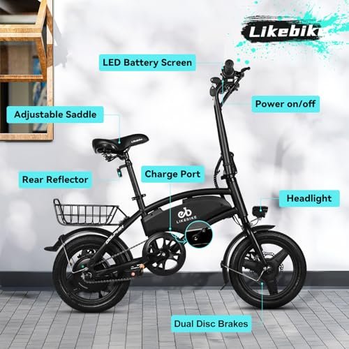 Folding Electric Bike for Adults, 500W Peak Motor, 14″ Adults Electric Bicycles, 280.8Wh Battery, 25 Miles PAS Range, Mini E Bike for Adults and Teens, Ebike UL 2849 Certified, 3 Levels Assist - Image 3