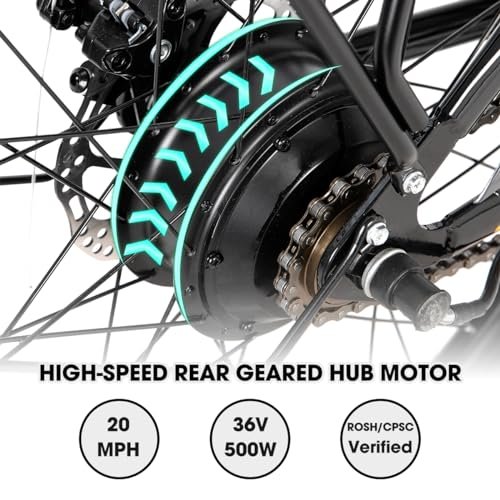 HILAND Electric Bike for Adults, 26” 500W Men Women Ebike with Throttle, Removable Battery, LCD Display, 20 MPH Ebikes Commuter Cruiser - Image 5