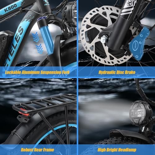 2000W/1000W Electric Bike for Adults ebike 28/35MPH Electric Bicycle AWD Dual/Single Motor Electric Mountain Bike 26″ Fat Tire Ebike 48V 23/17.5AH Removable Battery, Hydraulic Disc Brake Electric Bike