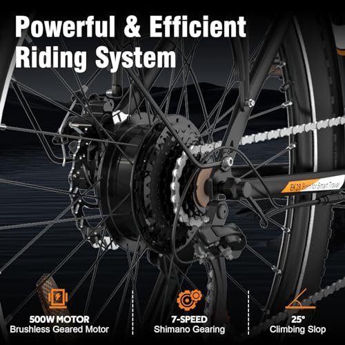 EVERCROSS EK28 28″ Electric Bike for Adults, 500W Electric Mountain Bike with 36V 12AH Battery, 60 Miles Range & 20 MPH Ebike, 7 Speeds Electric Bicycle and Removable Li-ion Battery - Image 3