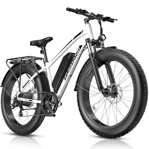 Electric Bike for Adults, 750W Peak Ebike, 25MPH 60Miles Electric Mountain Bike, 26″ Fat Tire Electric Bicycle with 48V 13AH Battery, Rear Rack, Turn Signal, Lockable Suspension Fork,7 Speed - Image 6