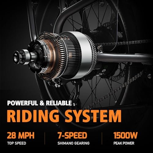 Electric Bike for Adults, 48V 28.4Ah/14.4Ah LG Dual Battery Cargo Ebike, 140 Miles Long Range, 1330W Peak Motor, Fat Tire Electric Bike, Step Through Electric Bike for Carrying Passenger or Kids - Image 3