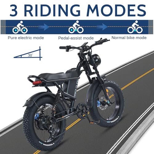 Electric Bike for Adults,Peak 1000W Electric Mountain Bike,28 MPH E Bike with 7-Speed,20 * 4” Fat Tire Ebikes for Adults with Full Suspension - Image 3