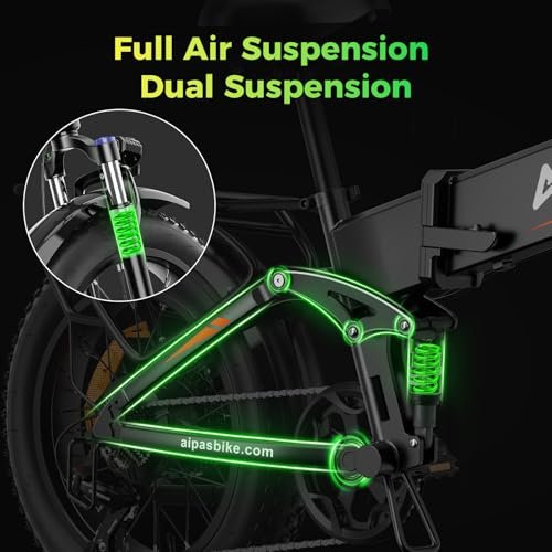 F3 Electric Bike for Adults with 1500W Motor Peak,48V 624Wh Removable Battery Max 74 Miles 28MPH,20″ x 3.0 Fat Tire Folding Electric Bike with 7-Speed and Full Suspension. - Image 4