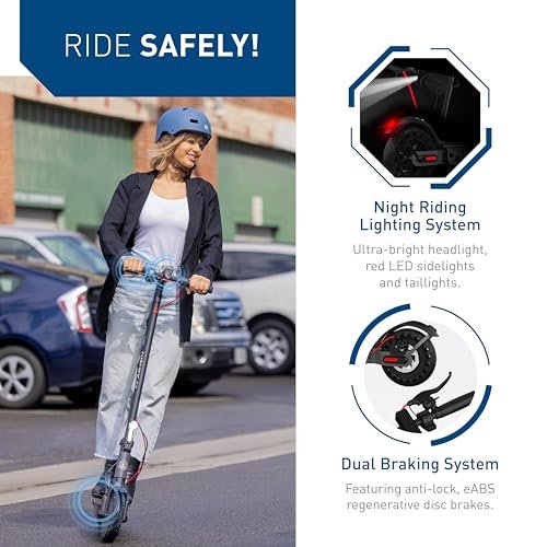 Hiboy S2/S2R Plus Electric Scooter, 8.5″/9″ Tires, Up to 17/22 Miles Range, 350W Motor & 19 MPH Portable Folding Commuting Electric Scooter for Adults with Double Braking System and App