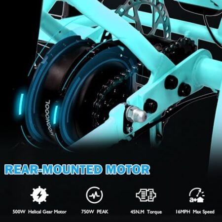 DoCred Electric Tricycle for Adults, 500W 48V Folding Electric Trike, 3 Wheels Electric Bicycle, Aluminum Frame Electric Tricycle with Large Basket and Removable Battery for Women Men