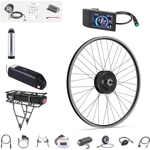 BAFANG 48V 500W Front Hub Motor : Electric Bike Conversion Kit with Battery (Optional) for 20 26 27.5 700C Inch Front Wheel eBike Drive System with LCD Display & PAS