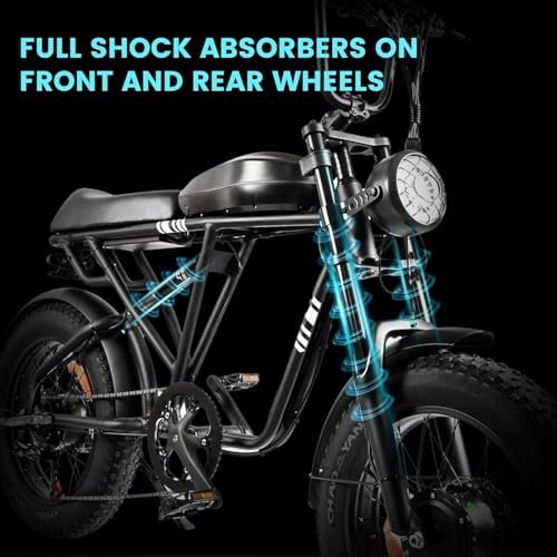 Electric Bike for Adults – 2000W Dual Motor with 48V 20Ah Ebike, Up to 28MPH, Max 80Miles, 4.0 Fat Tire Electric Bicycles with Hydraulic Shock Absorber - Image 6
