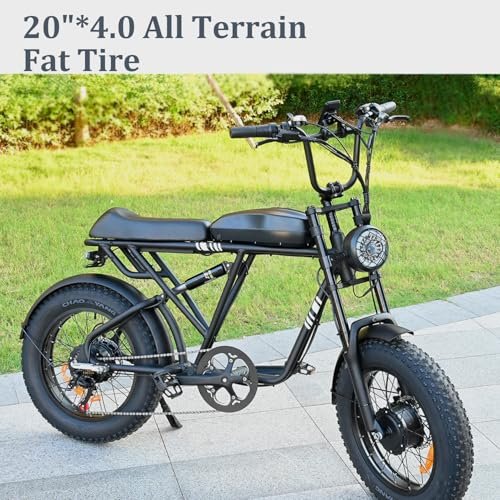 Electric Bike for Adults – 2000W Dual Motor with 48V 20Ah Ebike, Up to 28MPH, Max 80Miles, 4.0 Fat Tire Electric Bicycles with Hydraulic Shock Absorber - Image 5