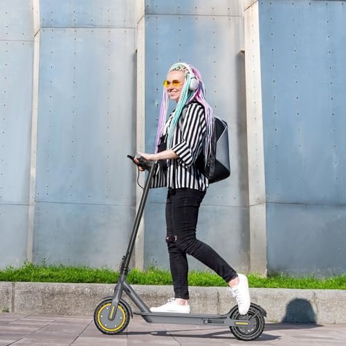 Electric Scooter – 8.5″ Solid Tires, 350W Motor, Up to 19 MPH and 20/23 Miles Long-Range Portable Foldable Commuting Scooter for Adults with Double Braking System and App - Image 3