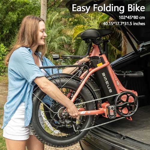 ENGWE Electric Bike for Adults, Foldable 1125W Peak Motor Ebike, 28Mph 80Miles Commuter E Bike with 52V 13AH Removable Battery, 20″ x 3.0 Fat Tire Folding Electric Bicycle