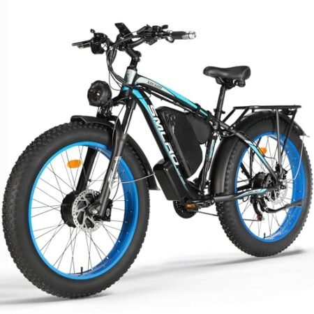 Electric Bike for Adult, Dual Motor 2000W 35MPH AWD Ebike, 48V 22.4AH Removable Lithium Battery, 26″ Fat Tire MTB, 21-Speed with Ignition Lock Hydraulic Disc Brake Front Suspension