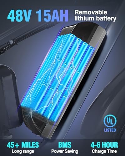 Electric Bike for Adults, 1500/2000W Dual Motor 31MPH, 48V 15.6/23AH Removable Battery, 25-50Miles, 26″ All Terrain for Mountains, Snow, Sand, Road,Fat Tire Ebike Full Suspension,Hydraulic Bicycle - Image 3