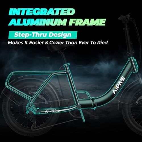 A4 Folding Electric Bike with 1000W Motor Peak,20”Fat Tire,48V Removable Battery,28MPH Max Speed,62 Miles Range,Step-Thru Electric Commuter Ebike for Adults - Image 3