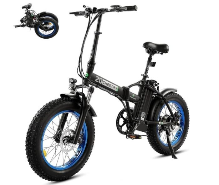 ECOTRIC Electric Bike 500W Folding Ebike 20″ Fat Tire Foldable Electric Bicycle 48V 12.5AH Lithium Removable Battery Beach Snow Mountain E-Bike Commute Ebike for Adults Shimano 7-Speed,2 Batteries - Image 4